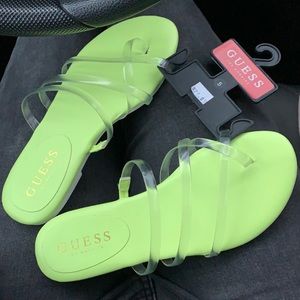 New clear strap lime green sandals in a size 5!